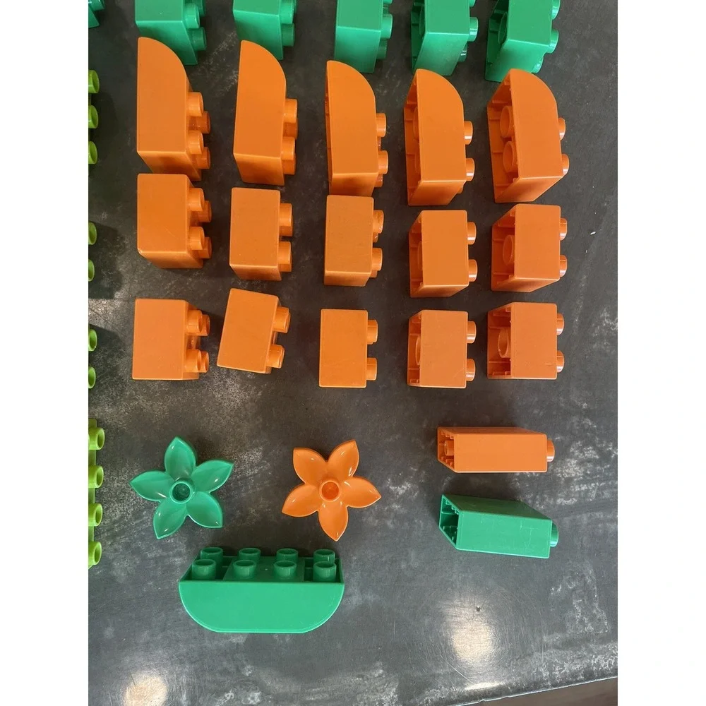 LEGO DUPLO Building Blocks 55pc Mixed Size Lot Bright Green Lime Orange